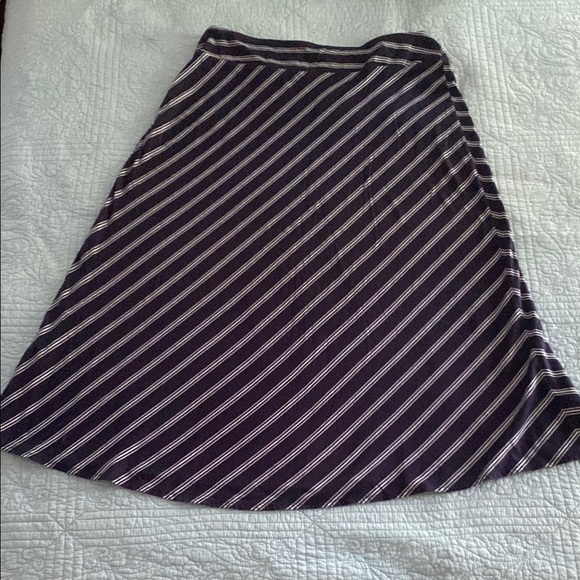 Talbots Navy and White Striped Maxi Skirt - Picture 1 of 4
